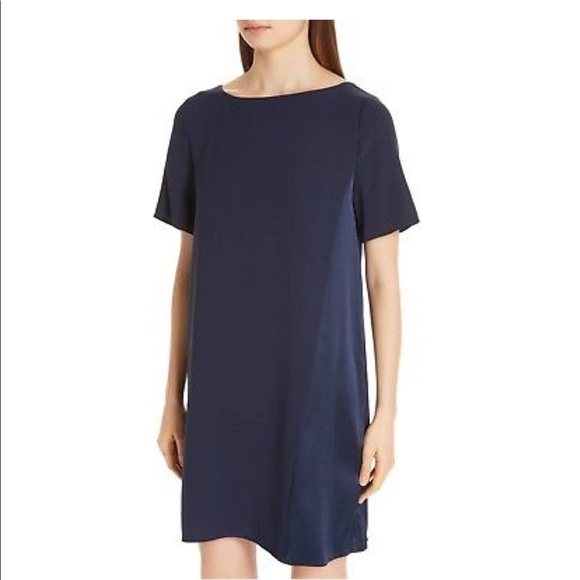 eileen fisher silk georgette crepe dress